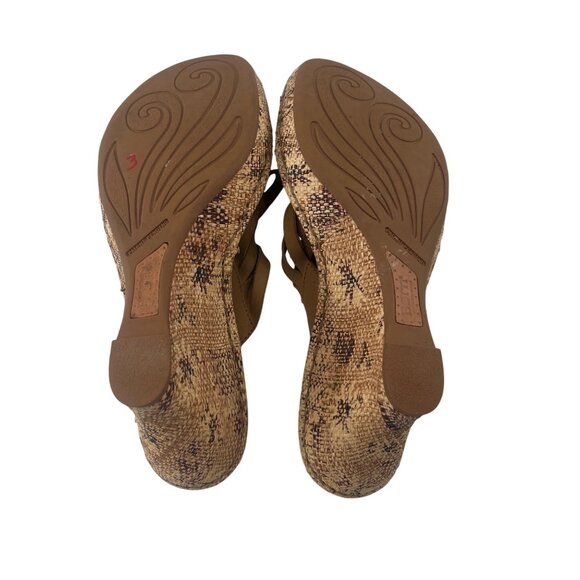 Born Drilles Women's Tan Leather Woven Wedge Sandals‎ Size 9 - Picture 4 of 5